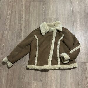 Express suede sherpa jacket